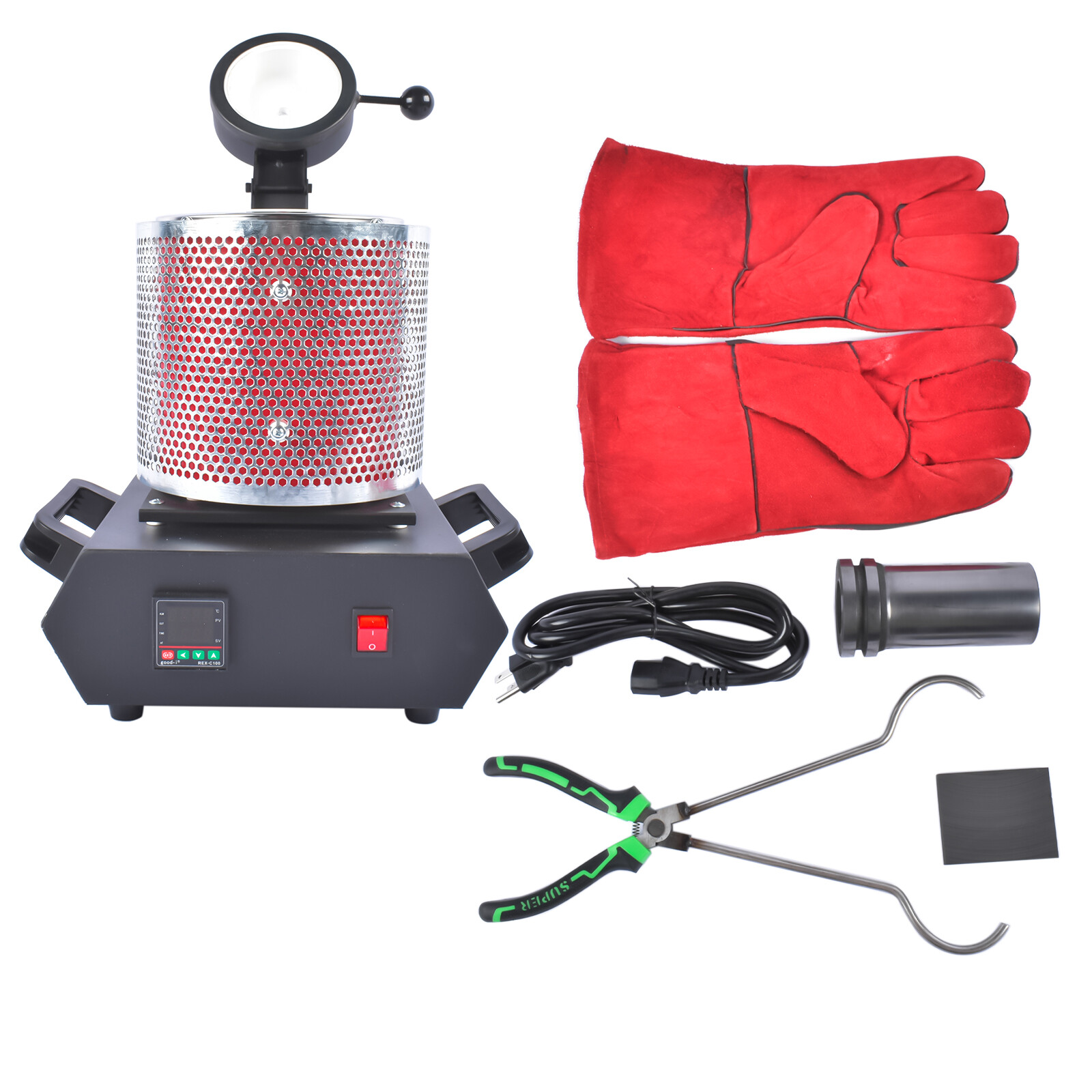 Electric Melting Furnace 1350W Electric Gold Smelting Furnace Kit 1KG/2KG/3KG