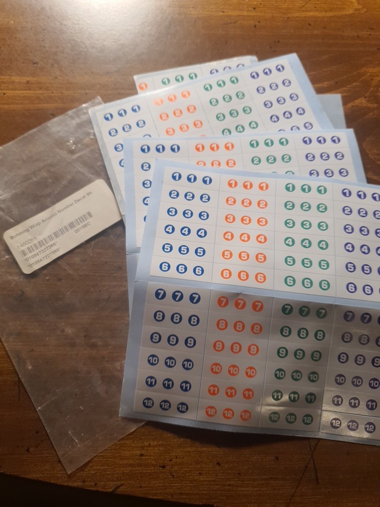 Bohning Multi Color, Wrap-Around Arrow Numbering Decals