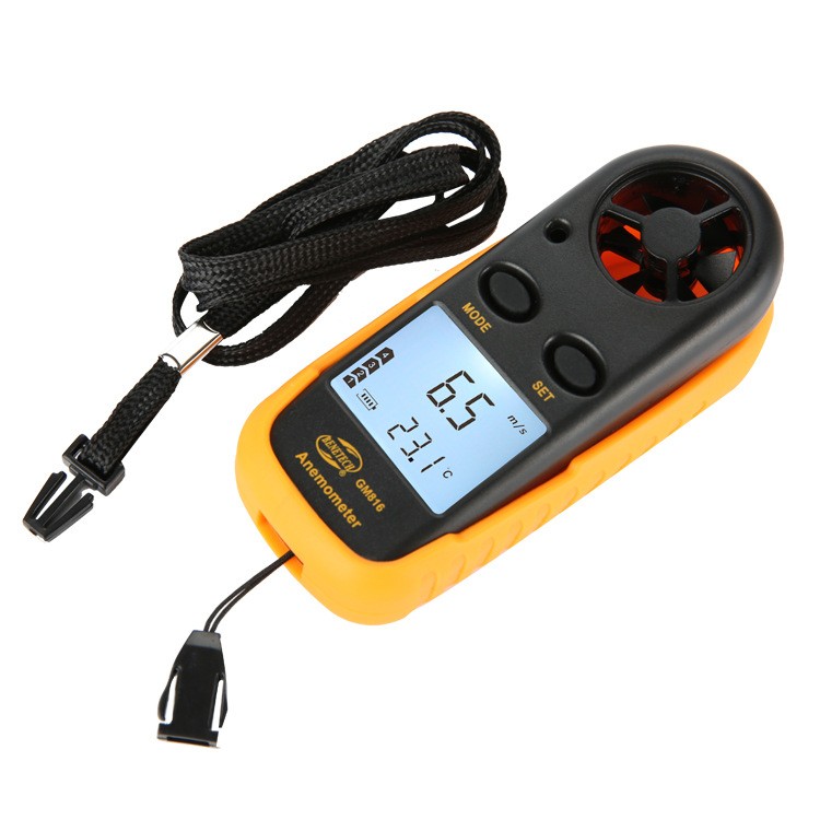 GM816 Digital Handheld Anemometer Wind Speed Meter Thermometer Sailing LCD
