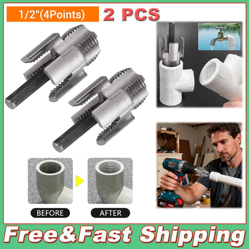 PVC Pipe Threader Kit: Integrated Internal/External Cutting Tool for Pipes
