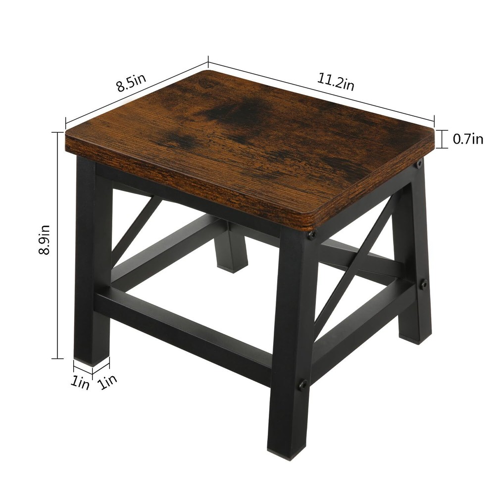 Wooden Step Stool for Adults and Kids Rectangular Step Stool for High Bed Ste...