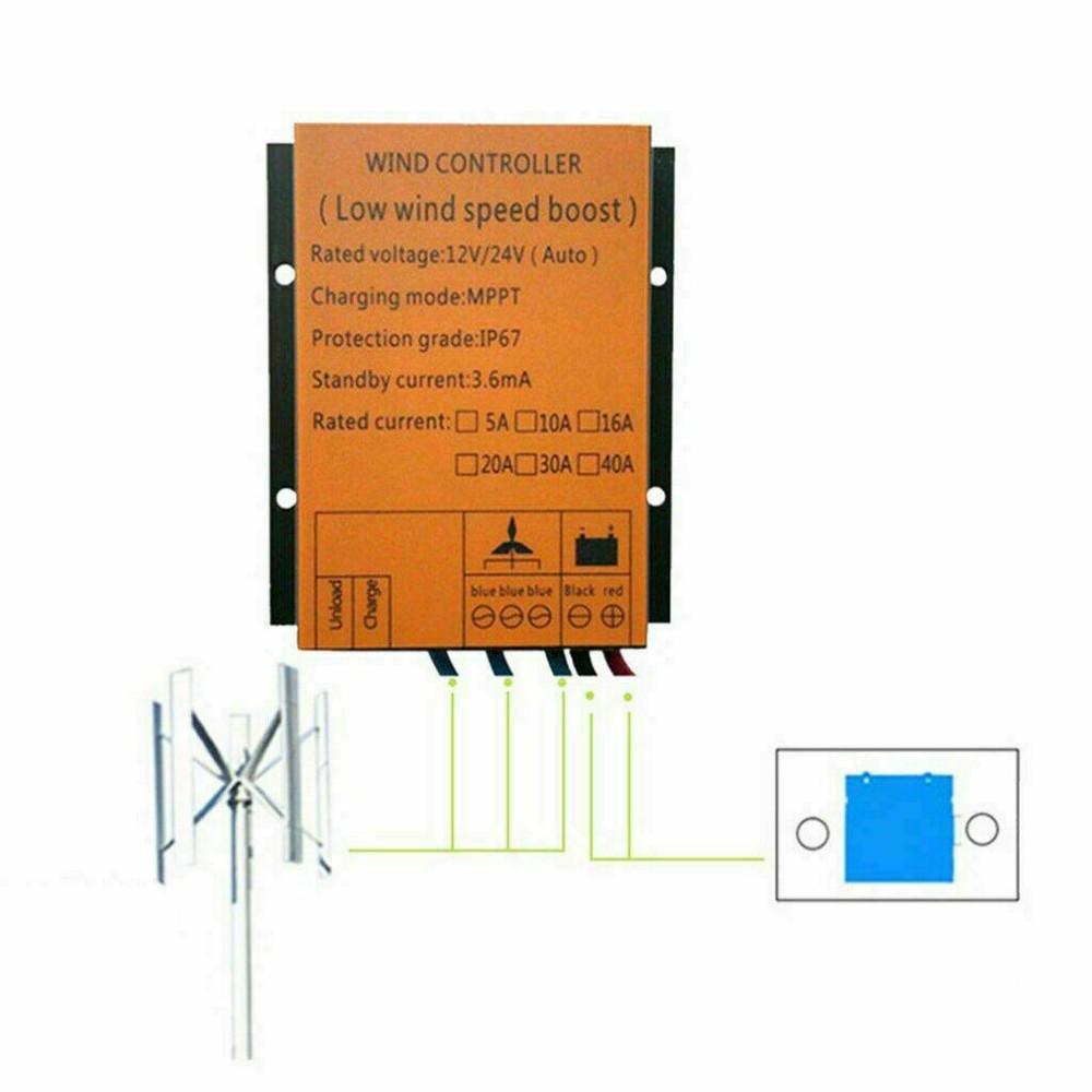 800W 12V 24V MPPT Wind Generator Charge Controller Battery Boost Regulator