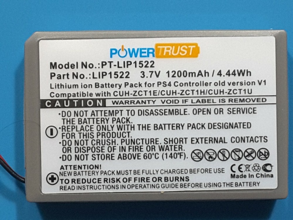 1x Battery 3.7V 1200mAh Compatible Replacement For Sony PS4 Controller Big Plug