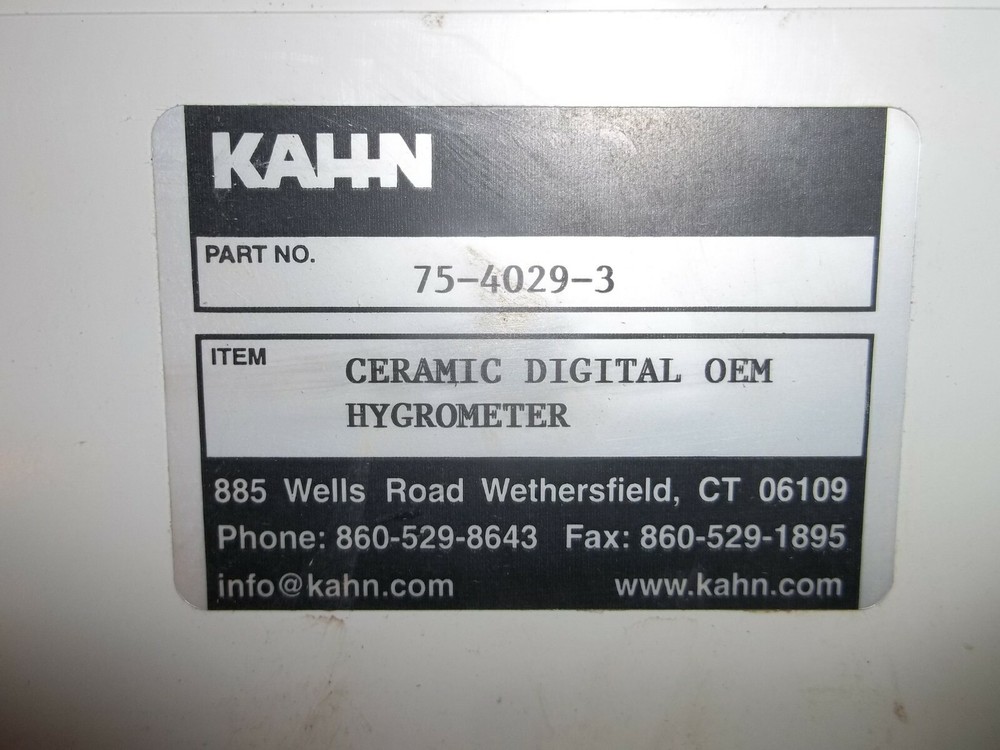 KAHN 75-4029-3 CERAMIC DIGITAL OEM HYGROMETER (DD2)