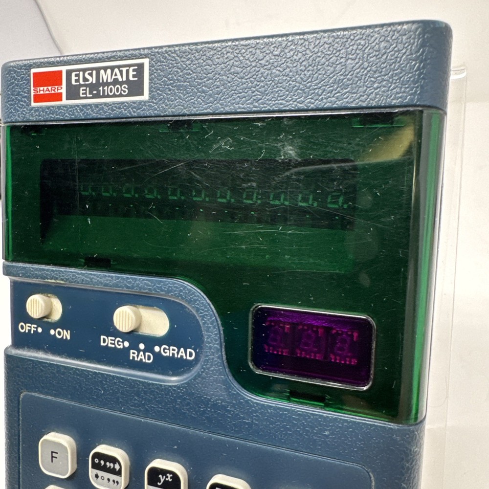 Sharp Elsi Mate EL-1100S Calculator RARE blue READ