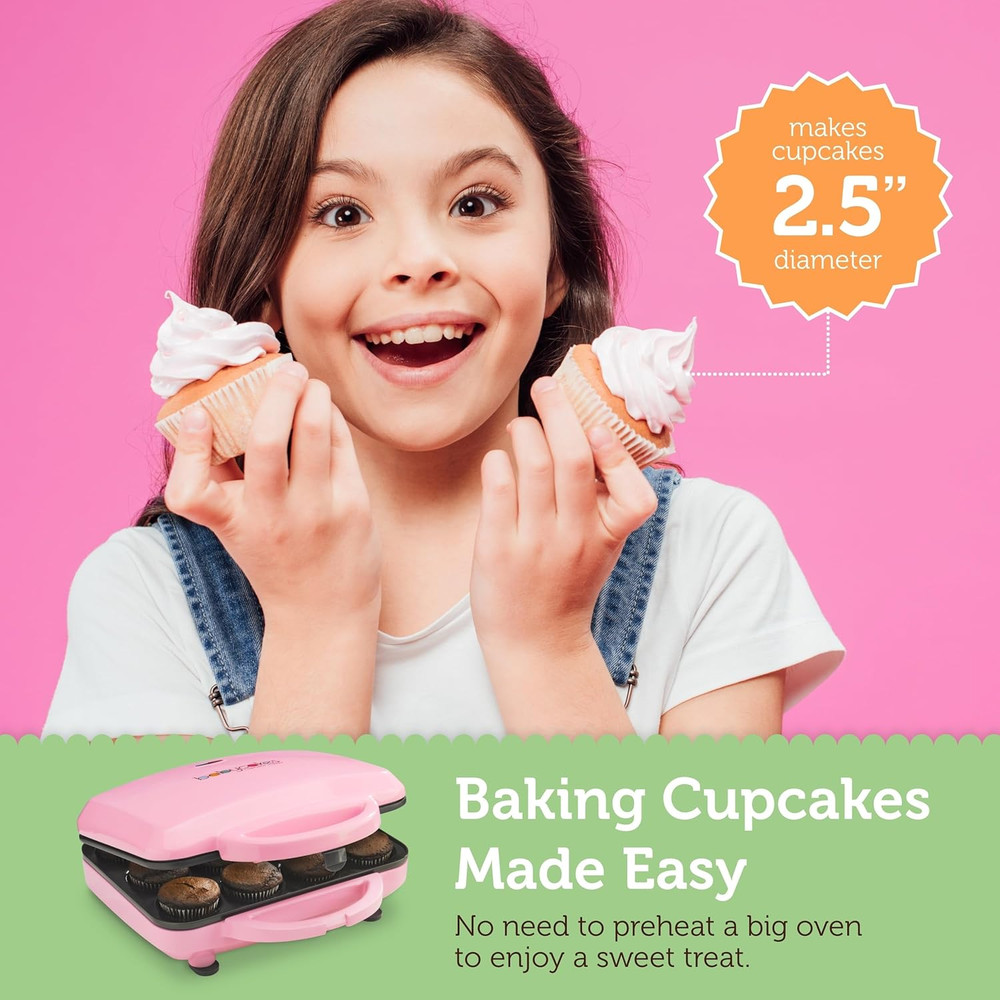 Full Size 12 Cupcake Maker - Kitchen Appliance with Nonstick Coating & Latching