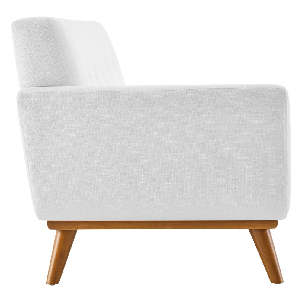 Modway Mid-Century Modern Upholstered Right-Facing Sectional Sofa in White