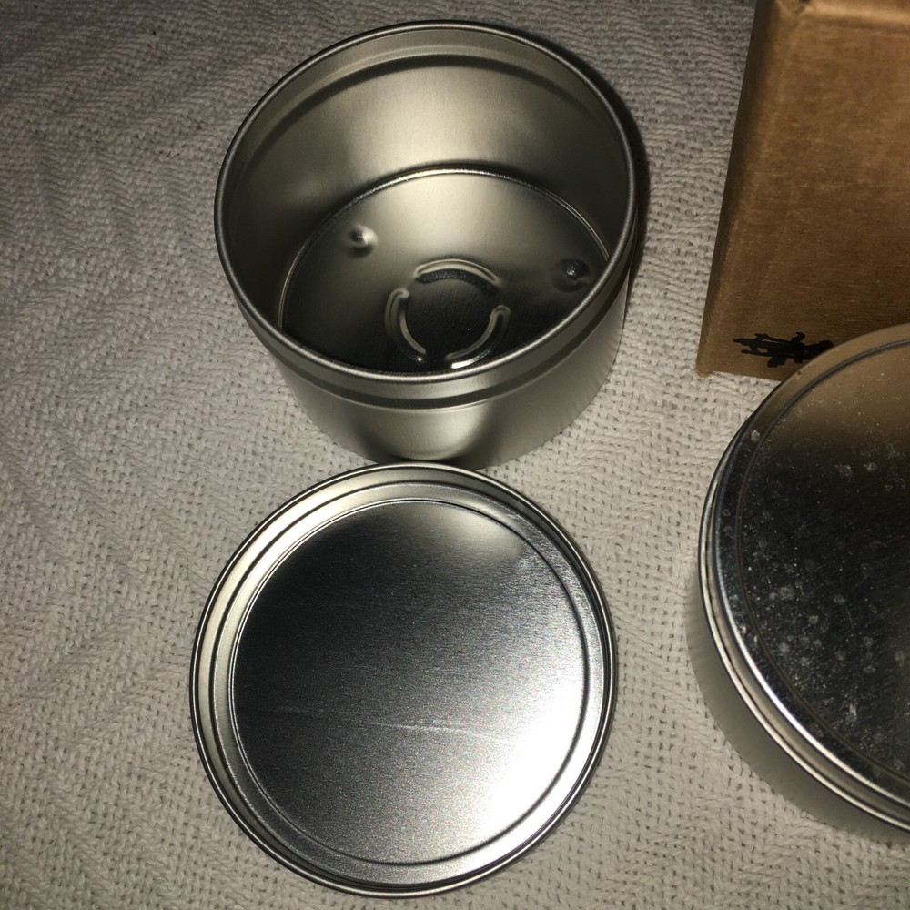 CandleScience - 8 oz. Candle Tin With Lid - Silver - 6 Count