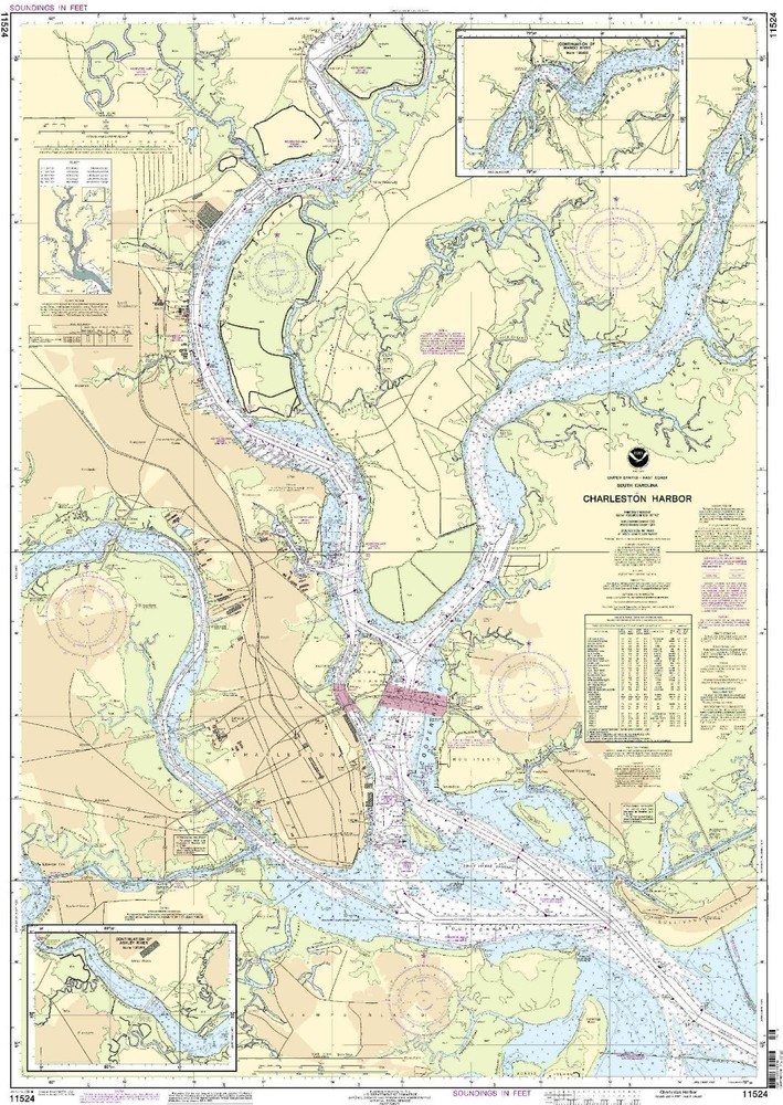 NOAA Chart Charleston Harbor 53rd Edition 11524