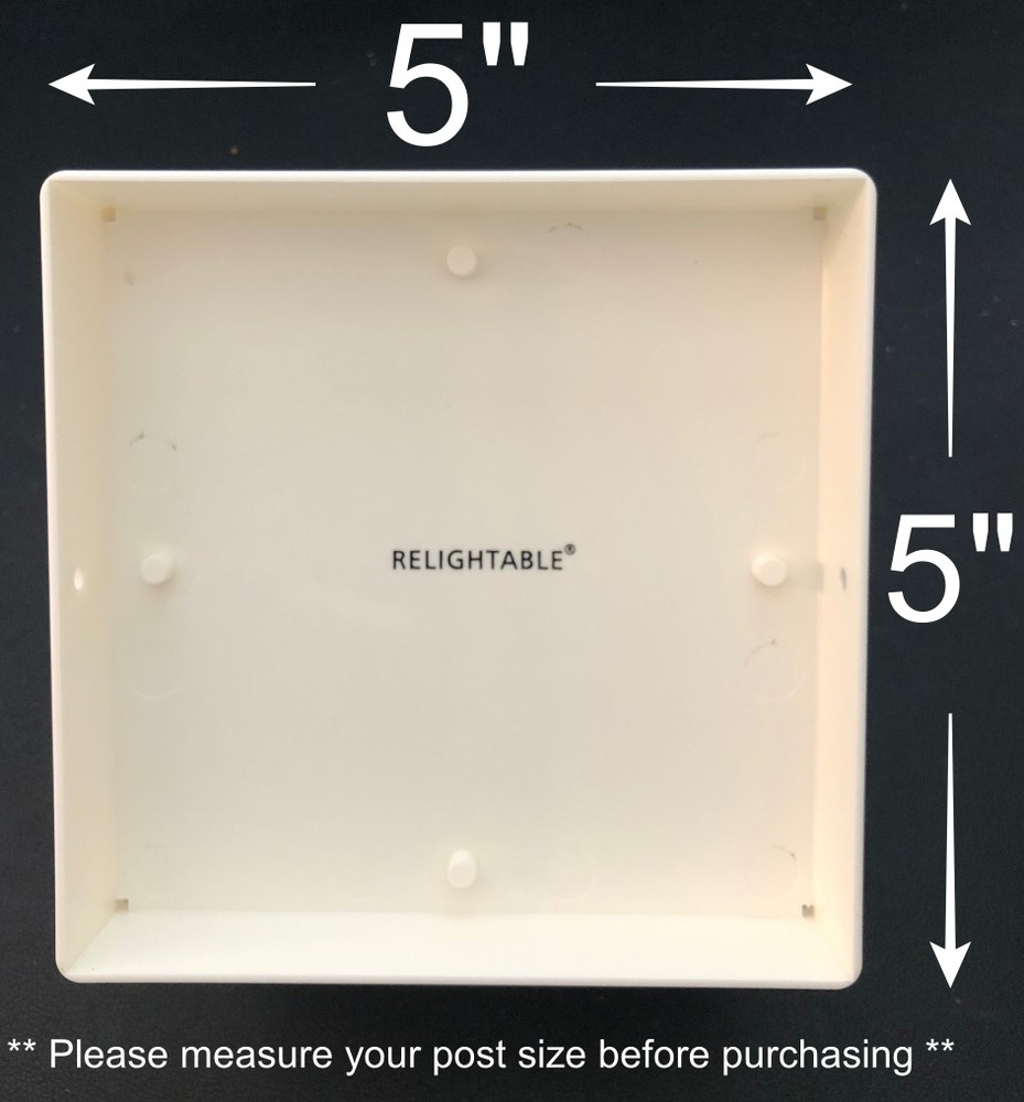 6-Pack LED White Vinyl 5"X5" Solar Powered Post Deck Cap Square Light Sun WF
