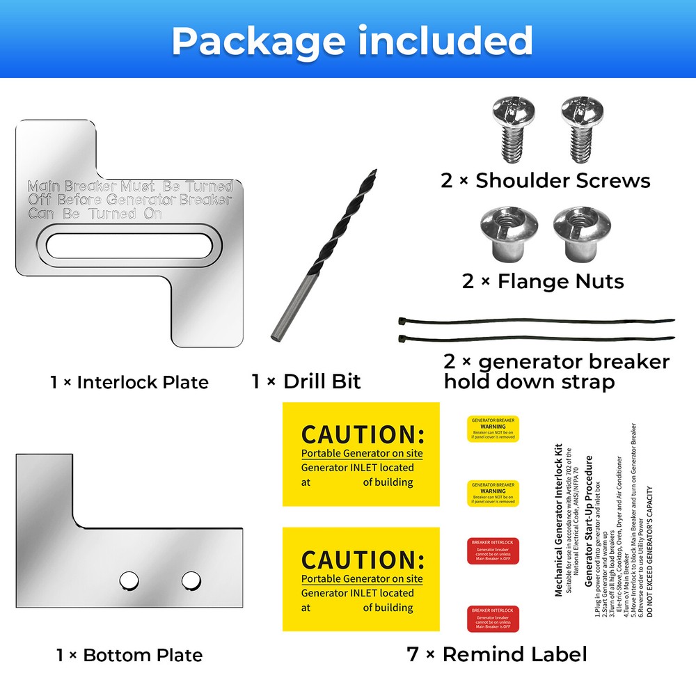 For Challenger Westinghouse Siemans 200 Amp Panel Generator Interlock Aluminum