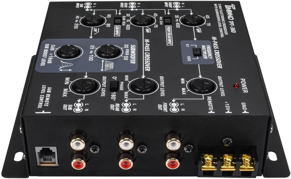 3-Way Electronic Crossover Remote Subwoofer Control Equalizer TPT-360