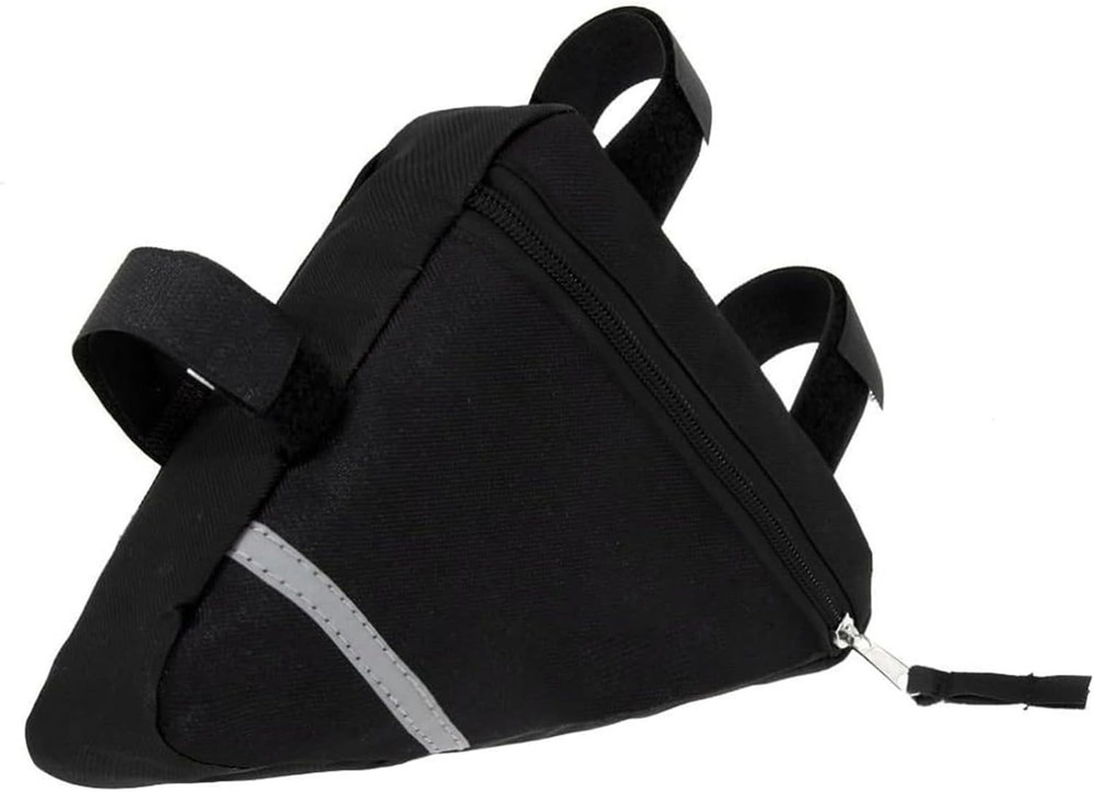 Compact Bicycle Frame Bag - Reflective, Lightweight & Easy to Install, Black