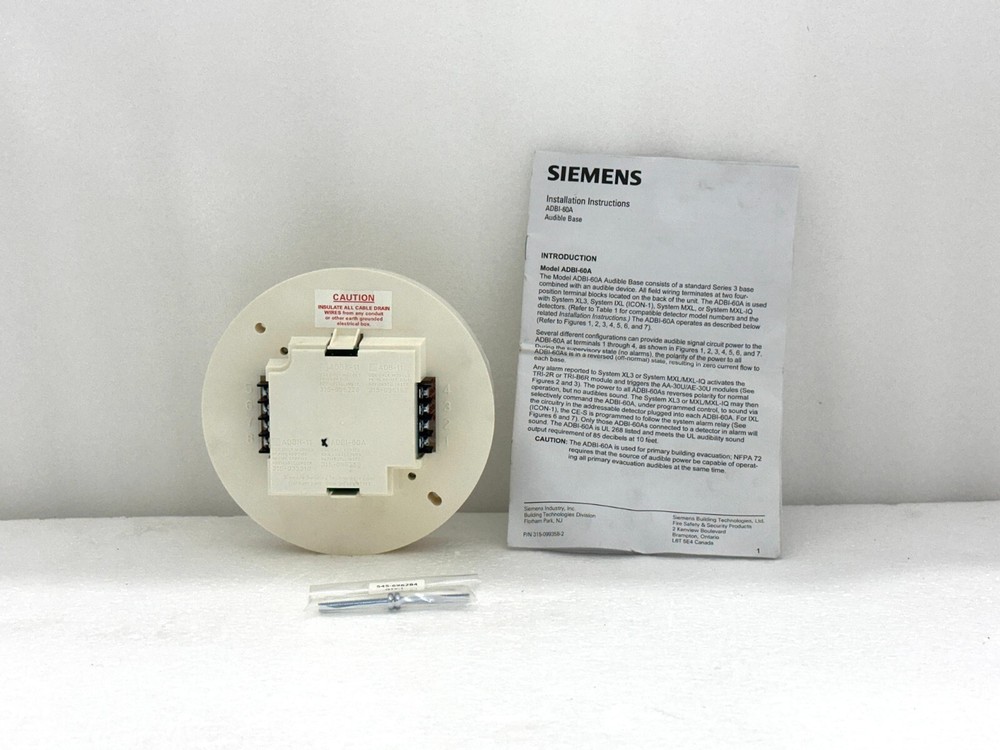 SIEMENS ADBI-60A SYS3 AUDIBLE BASE 500-099357 - NEW