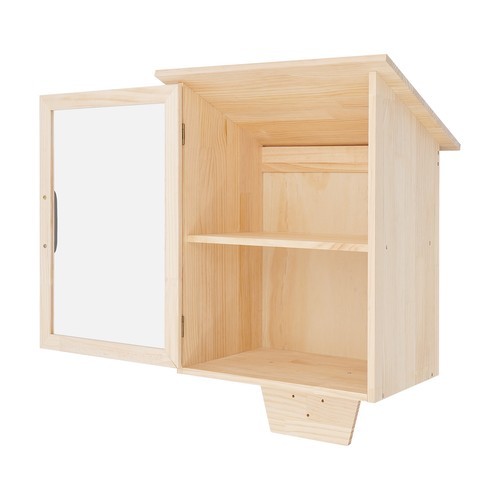 2-Tier Pine and Acrylic Book Cabinet, Stylish Storage for Any Space