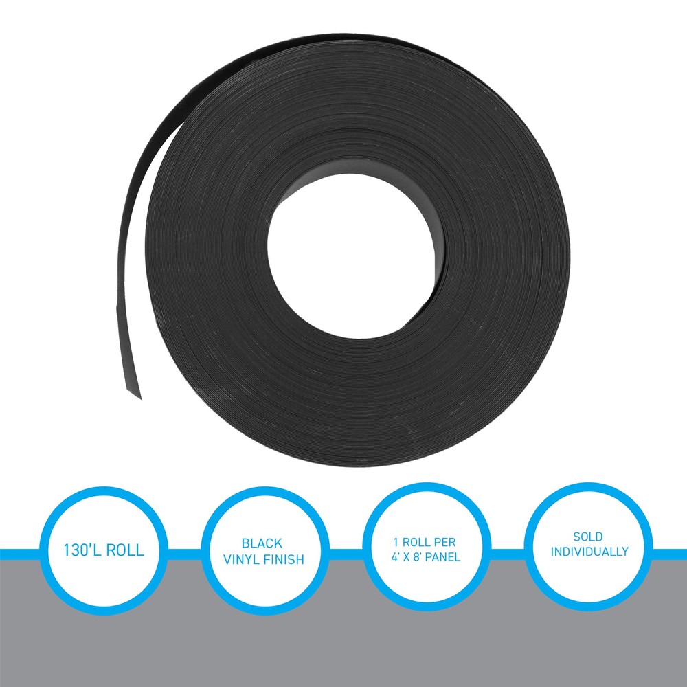 SSWBasics Slatwall Inserts Black Vinyl (130’L Roll)