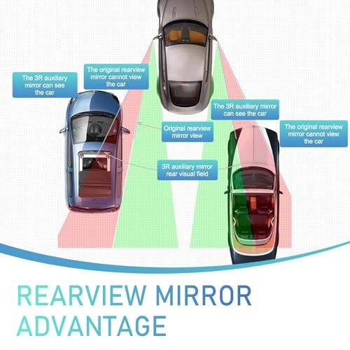 2 PCS Blind Spot Mirrors, Rectangle Wide Angle Rear View Blindspot Mirrors,