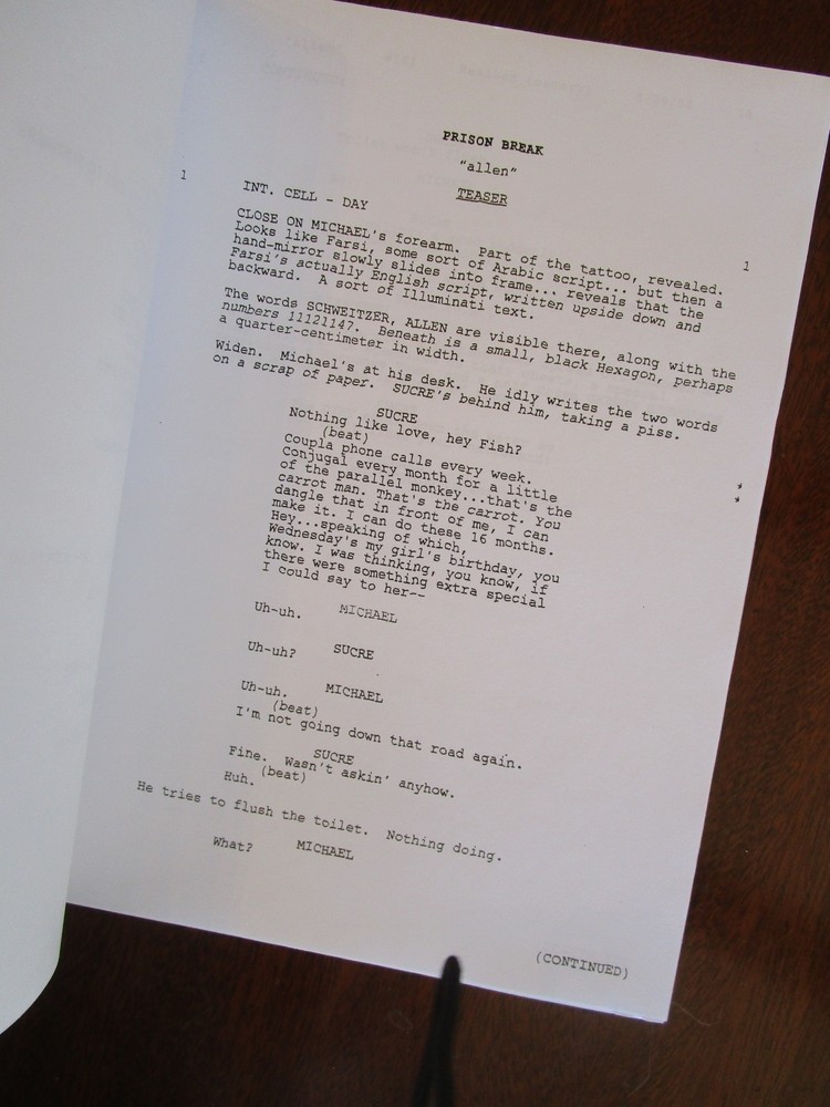 Prison Break 2005 Studio TV Signed Script Pilot Wentworth Miller Dom Purcell +