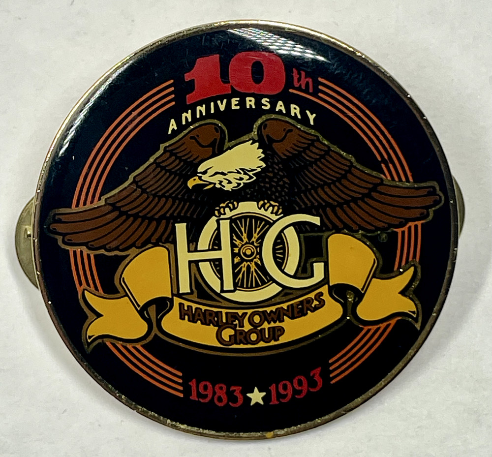 Harley Davidson Owners Group 10th Anniversary HOG 1983-1993 Pin