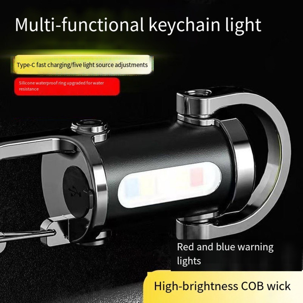 For Outdoor Mini Keychain Flashlight With USB Power Bank Functionality