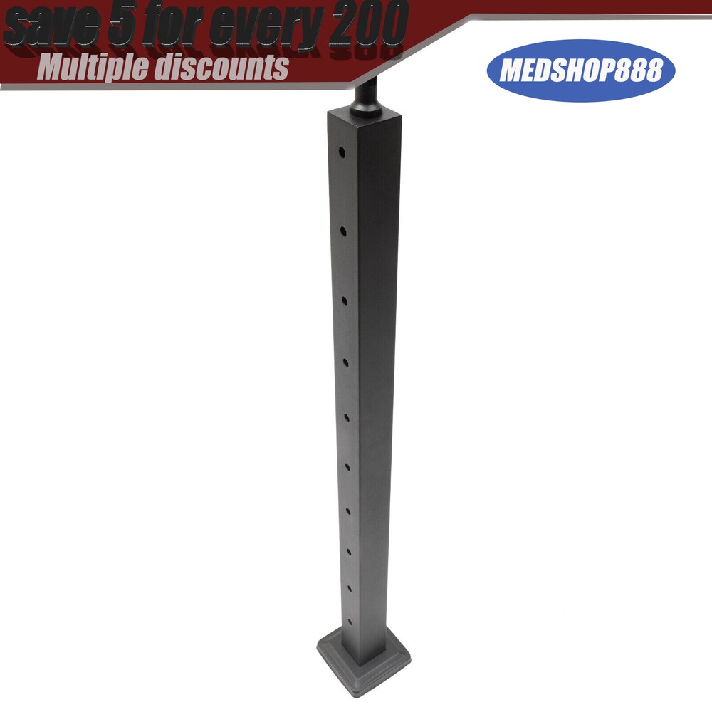 4PCS Cable Railing Posts 36"x2"x2" Adjustable Stainless Steel Pre-drilled Posts