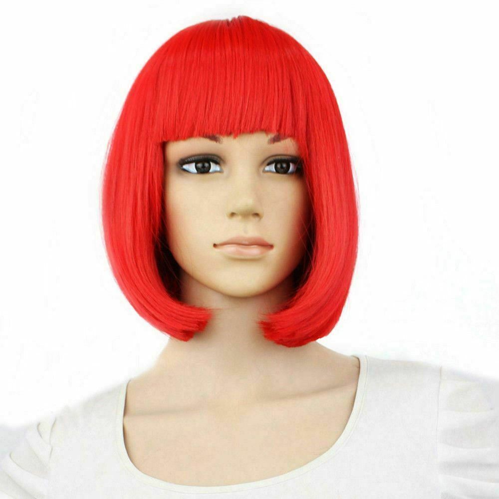 Lady Girl Bob Wig Women's Short Straight Bangs Full Hair Wigs Cosplay Party