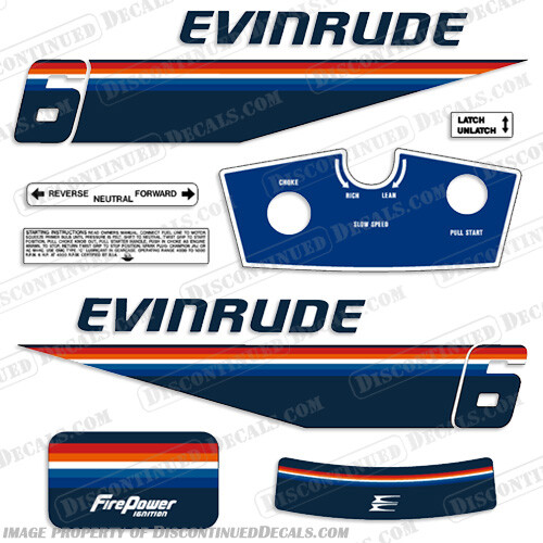 Fits Evinrude 1978 6hp Decal Kit