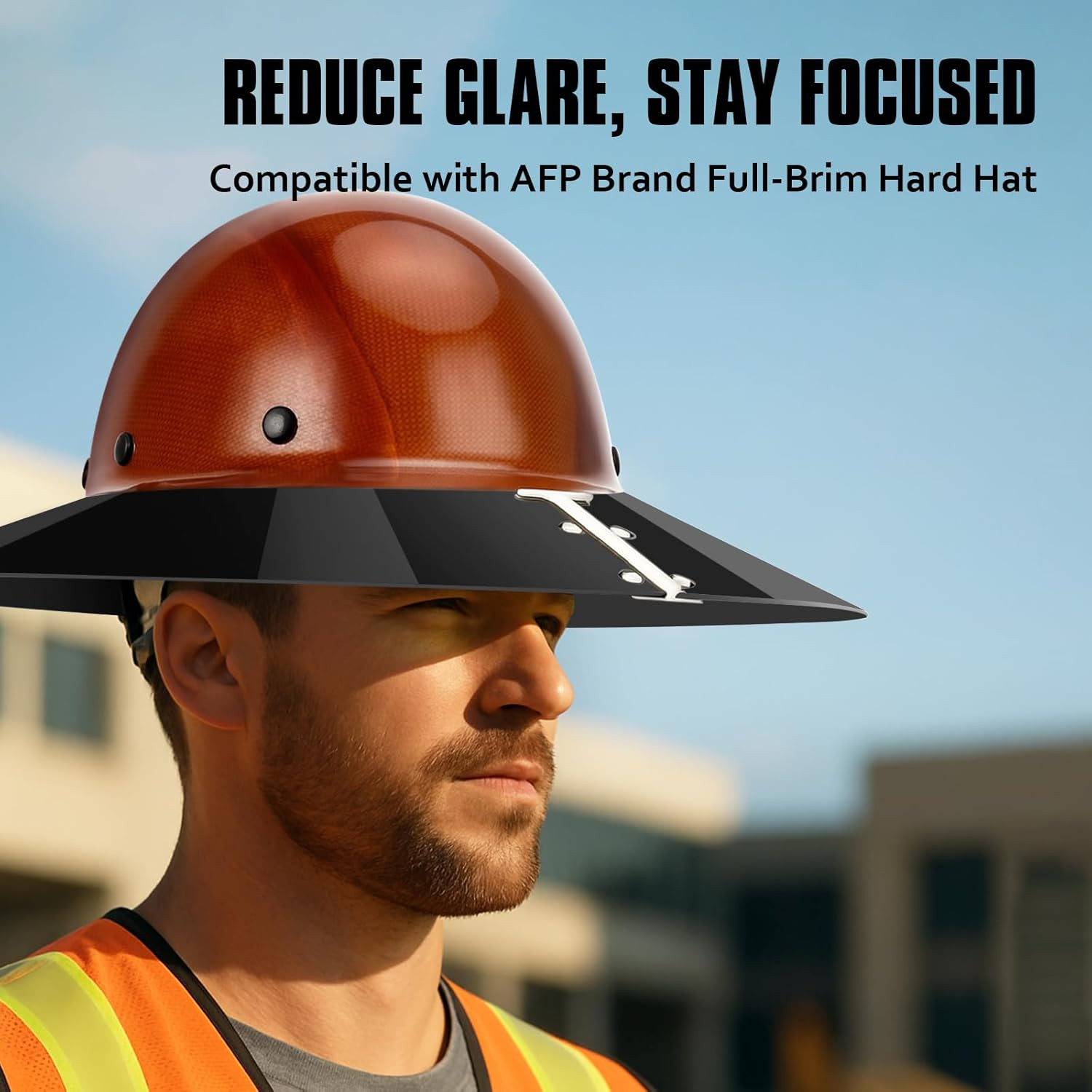 Hard Hat Sun Shade Visor Compatible with AFP Full Brim Hard Hat, Sun Protection