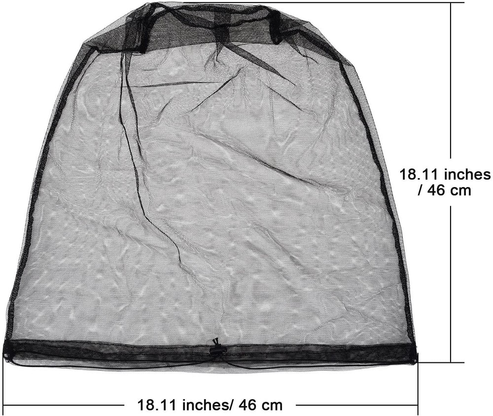 2 Pack Head Net Face Mesh Cover for Outdoor Lovers Regular Size, Black