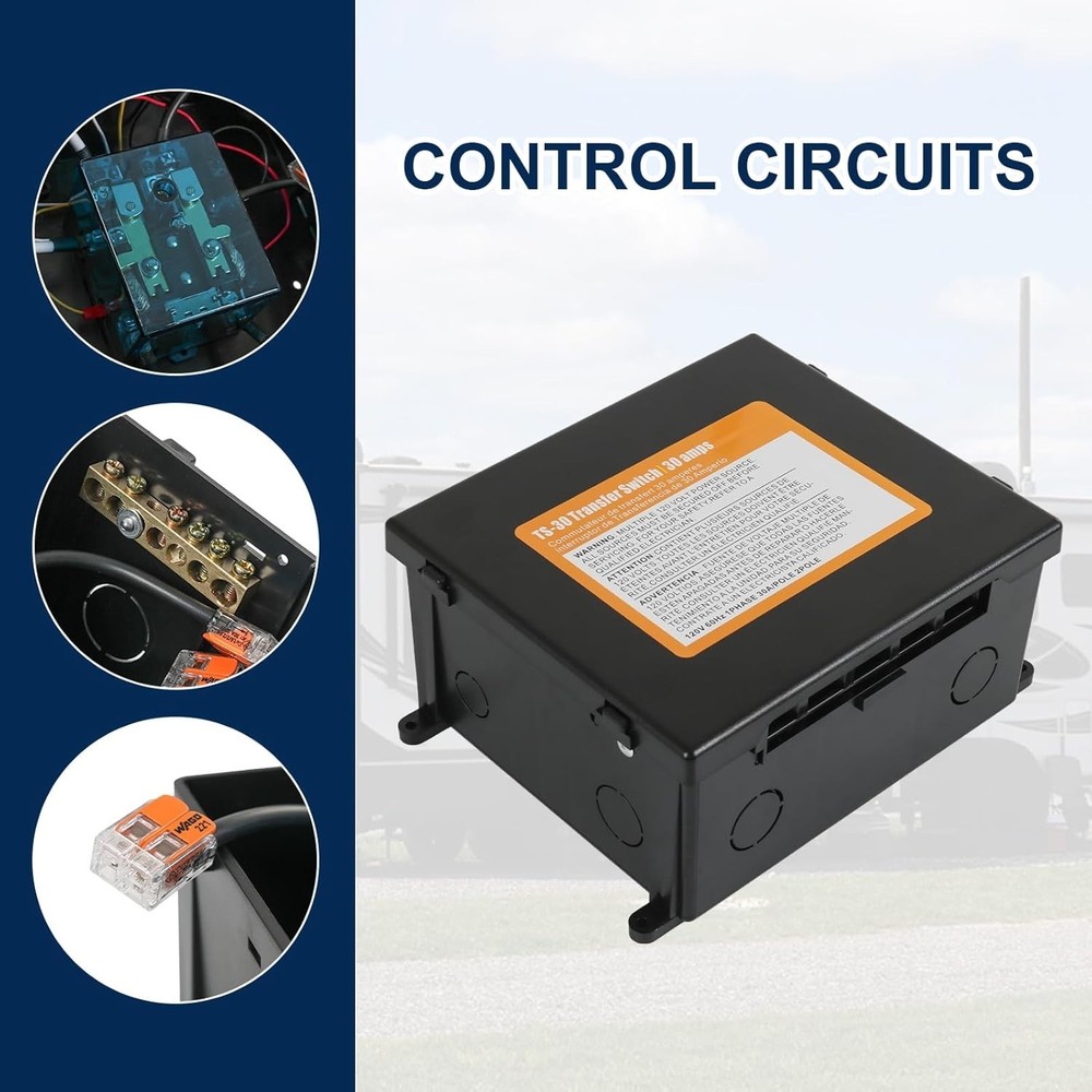120V Automatic Power Switch for RVs with 30 Amp Current Rating and Touch Control