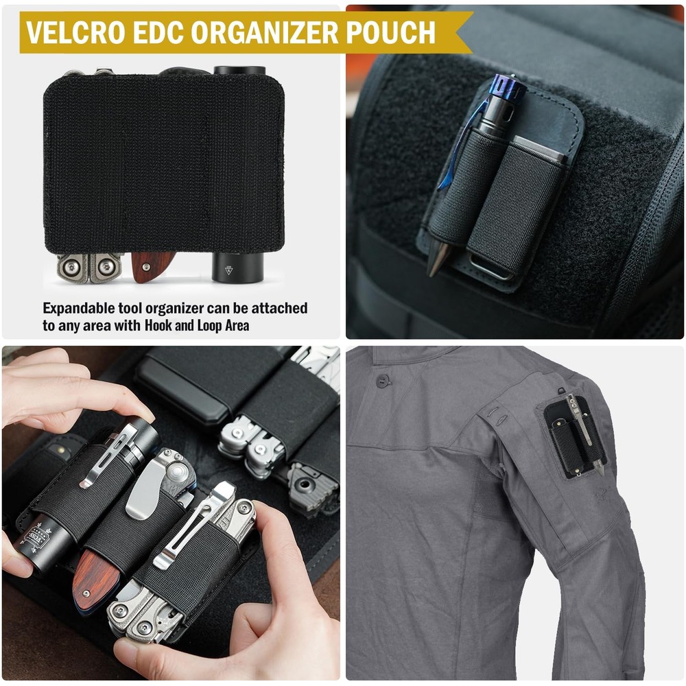 PL6 Tactical Modular Organizer, EDC Elastic Organizer Holder, Insert Pouch Pa...