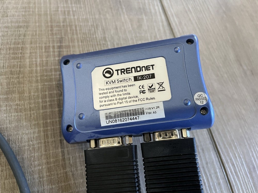 TRENDnet Tk207 2-Port USB KVM Switch With Cords Shown
