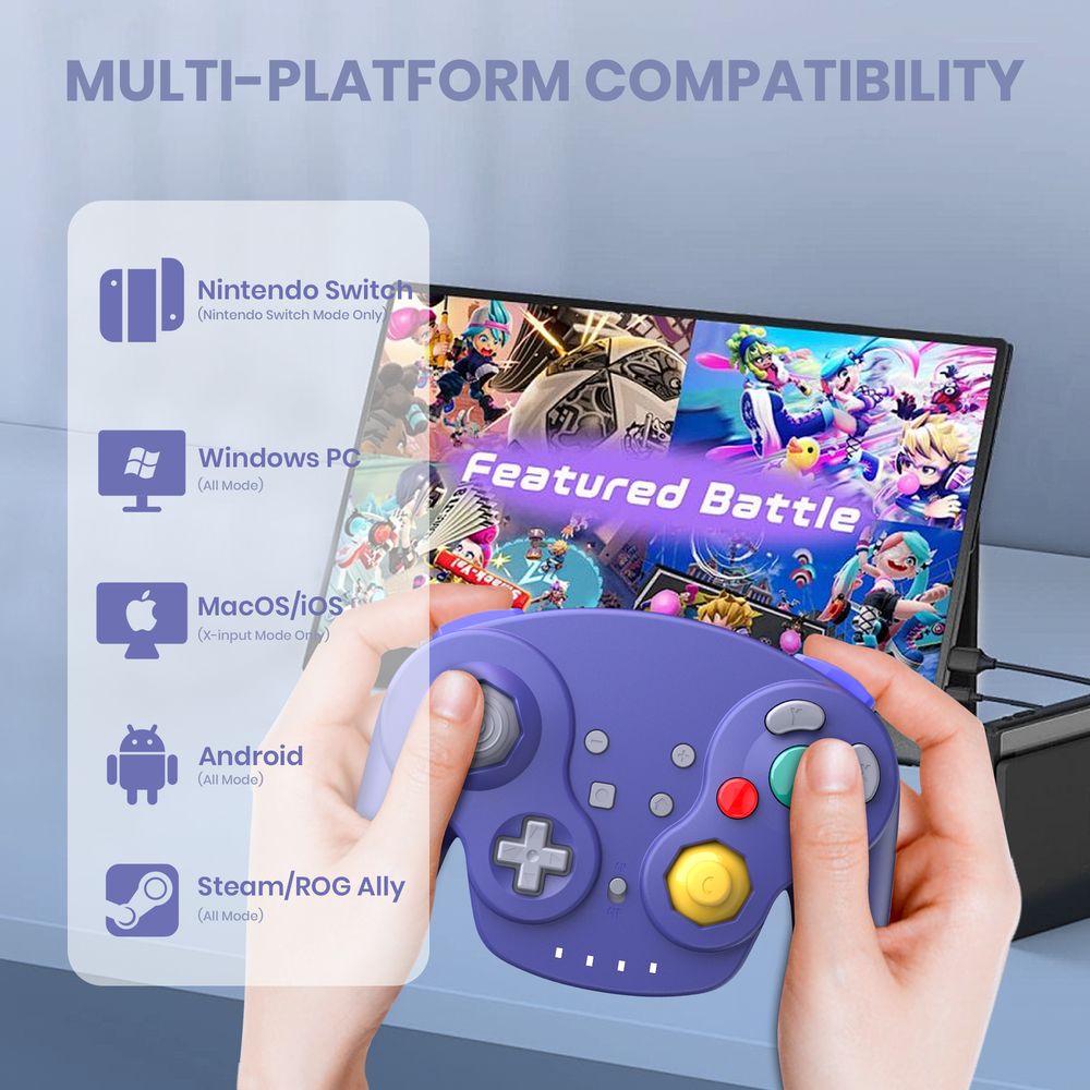 Wireless GameCube NSO Controller for Nintendo Switch Online/PC/Android/iOS/Steam
