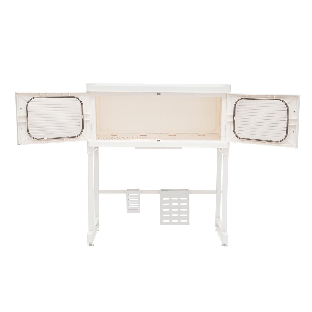 1 Layer Standing Kitchen Shelf Kitchen Cabinet Standing Storage Shelf White