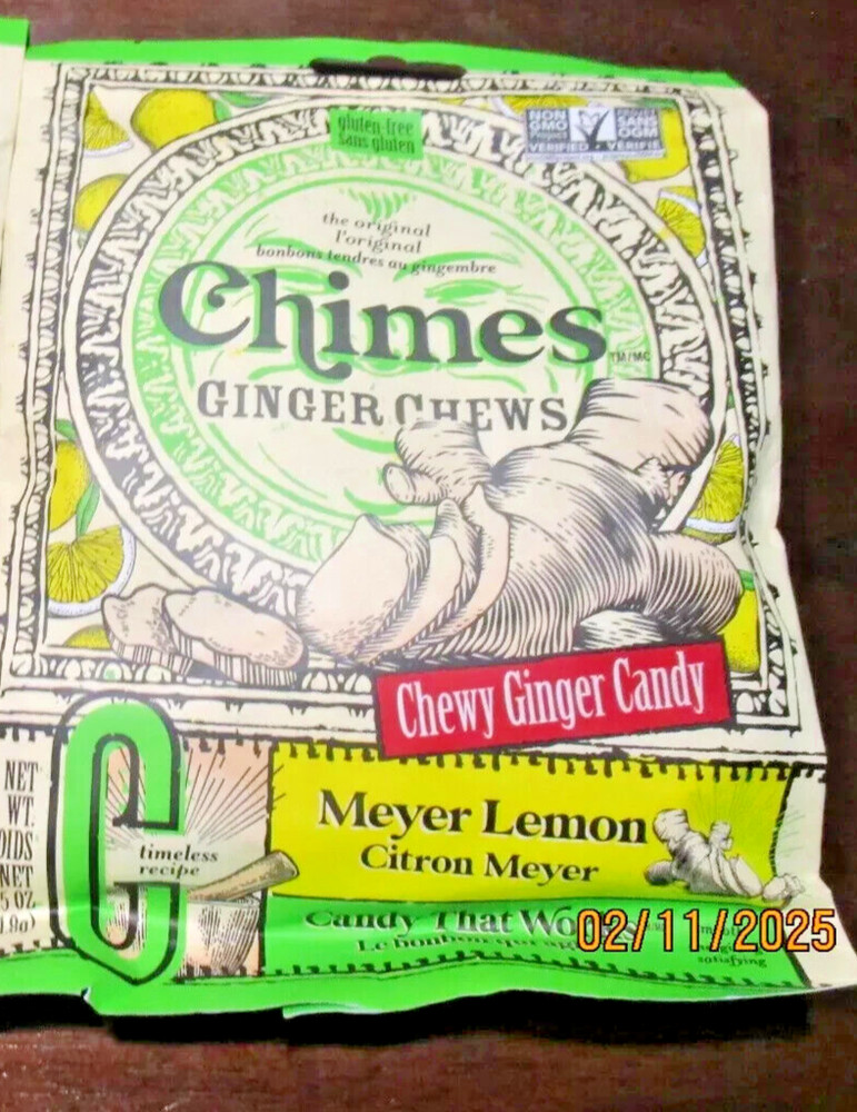 5 OZ BAGS CHIMES Ginger Chews Meyer Lemon