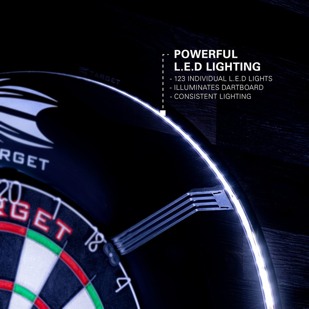 Target Darts Corona Vision Dartboard Lighting System, Black Frame | White LED