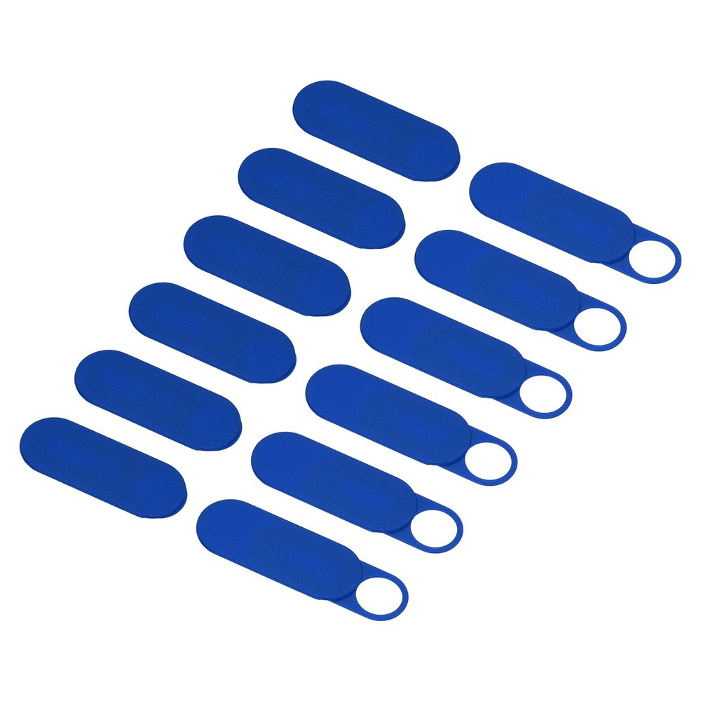 12Pcs 1.1" x 0.39" Computer Camera Cover Slide Thin Camera Blocker, Blue