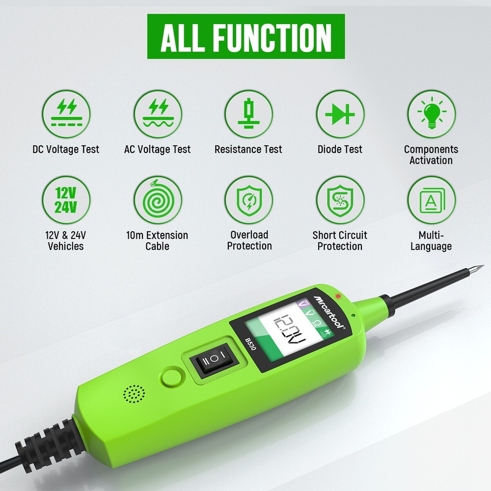 6-30V Circuit Tester Probe AC/DC Voltage Resistance Diode Activate Component