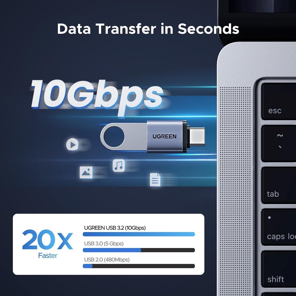 4 Pack USB C to USB Adapter with 10Gbps Speed, Compatible with iPhone & Mac