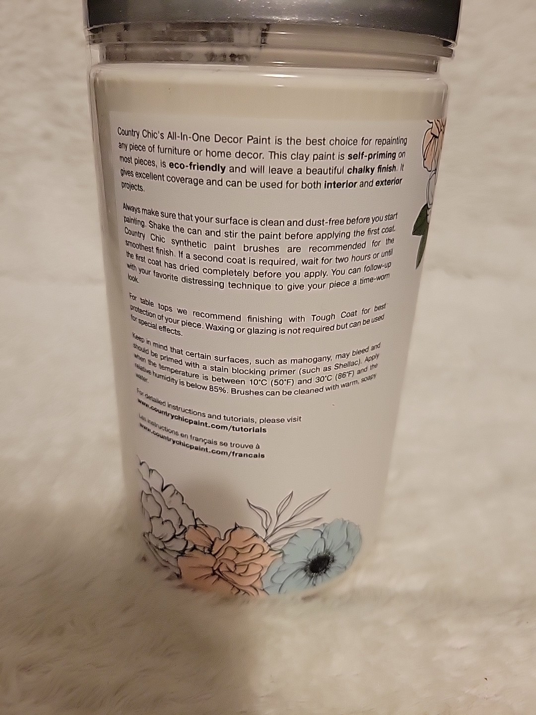 Country Chic Chalk Style All In One Home Decor Paint 32 oz Color: Crinoline