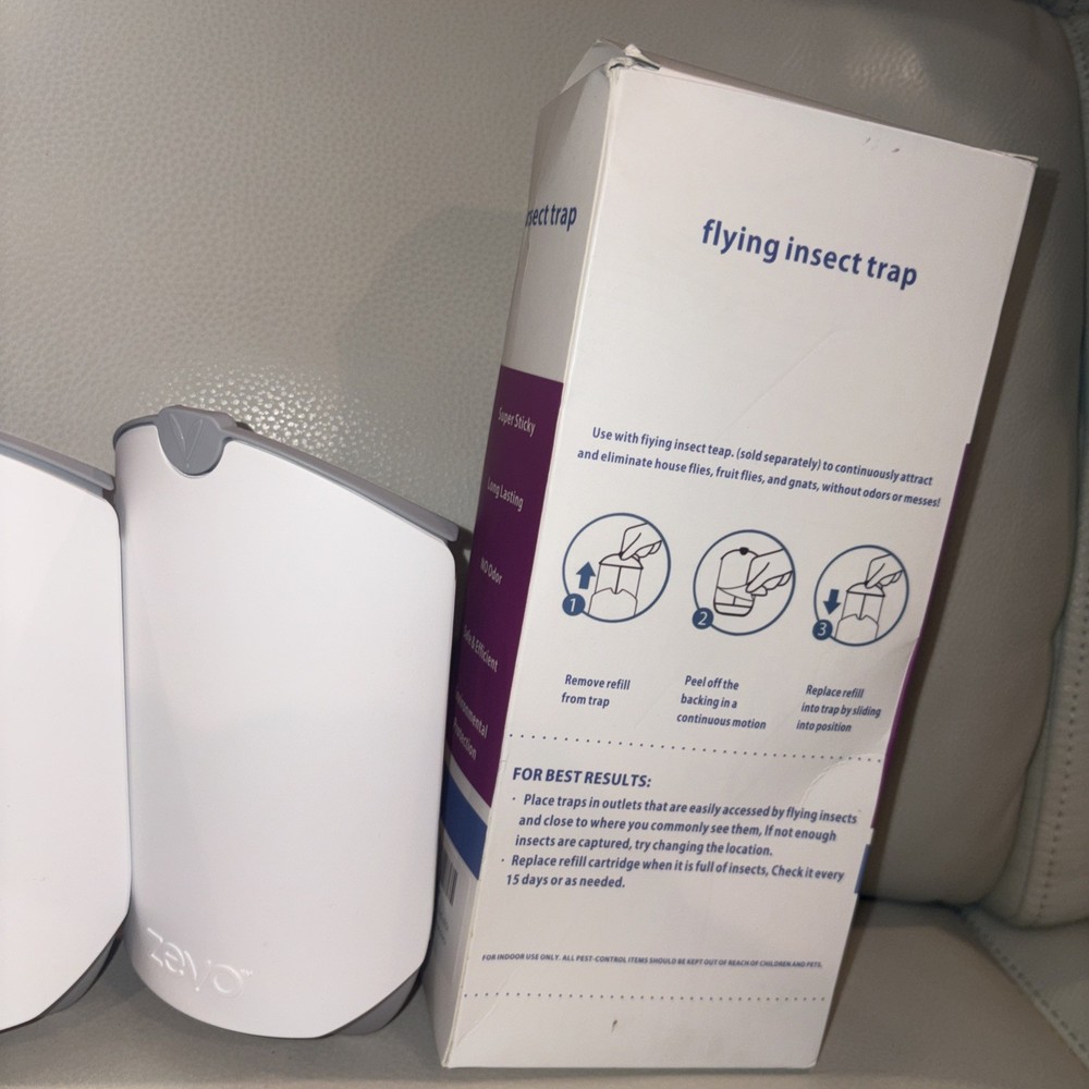 Zevo Flying Insect Trap Starter Kit, 2 Devices + 8 Refills (Total 10)