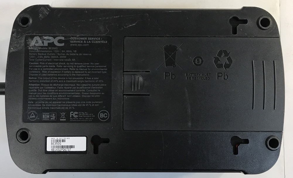 APC BACK-UPS 350 SURGE PROTECTOR. NO BATTERY.