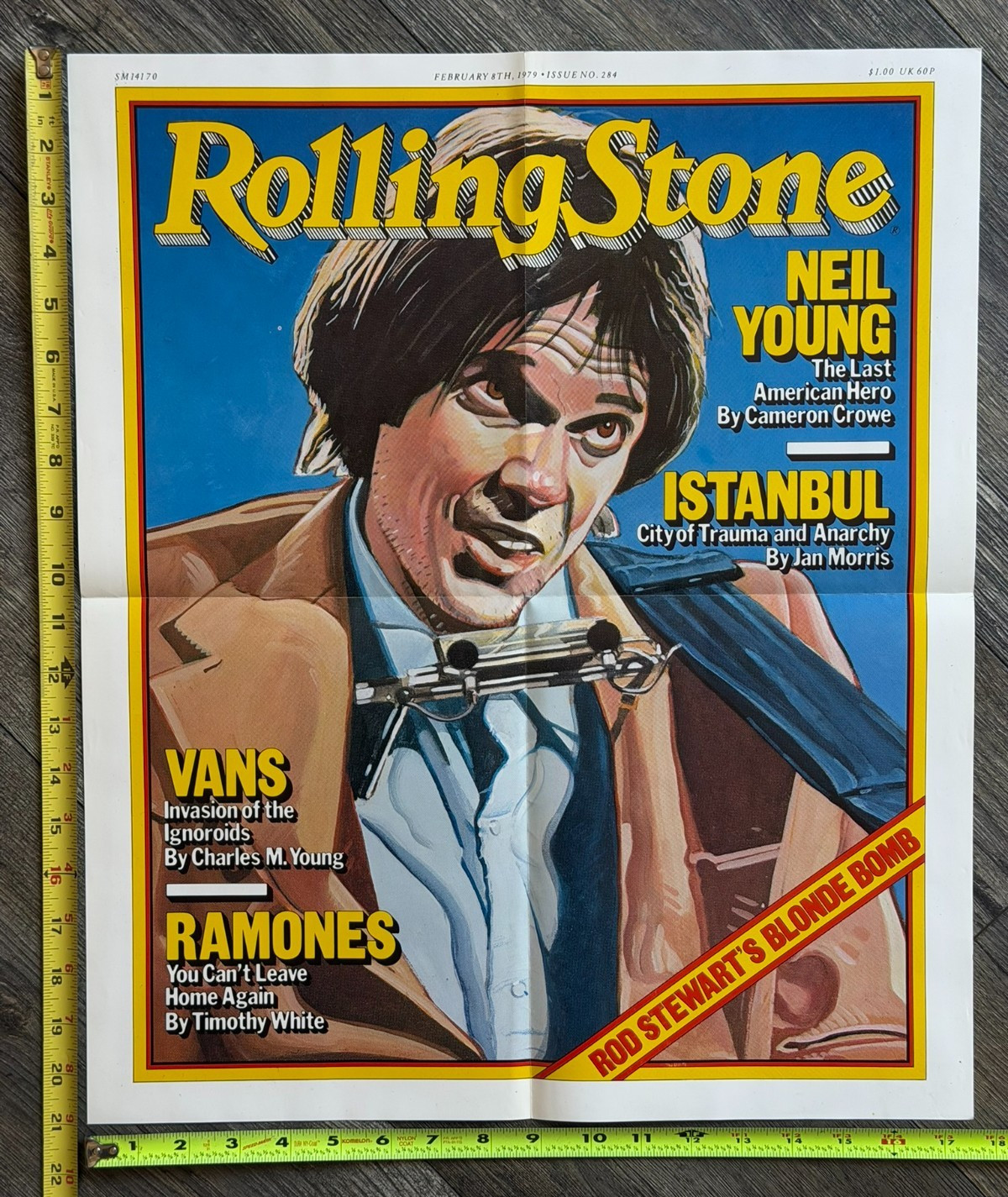 NEIL YOUNG Vintage Poster Rolling Stone Cover Promo Feb 8 1979 Singer Songwriter
