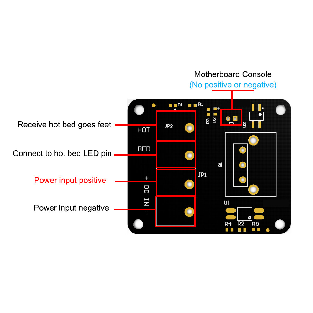 2x MOSFET High Current Load Hot Bed Module 3D Printer Power Expansion Board 24V