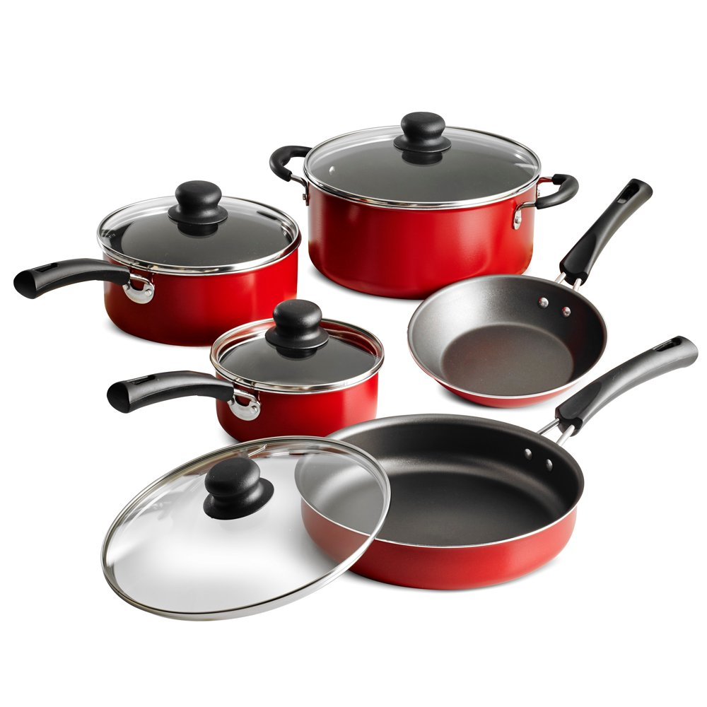 Non-Stick Cookware Set Saute & Sauce Pan Dutch Oven Stackable Kitchen 9-Piece