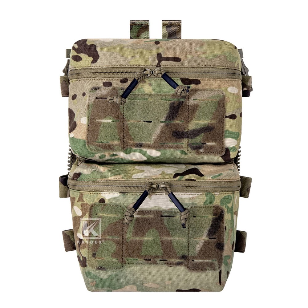 Krydex Tactical Back Panel Double Pouch Zip On Backpack for V5 vest
