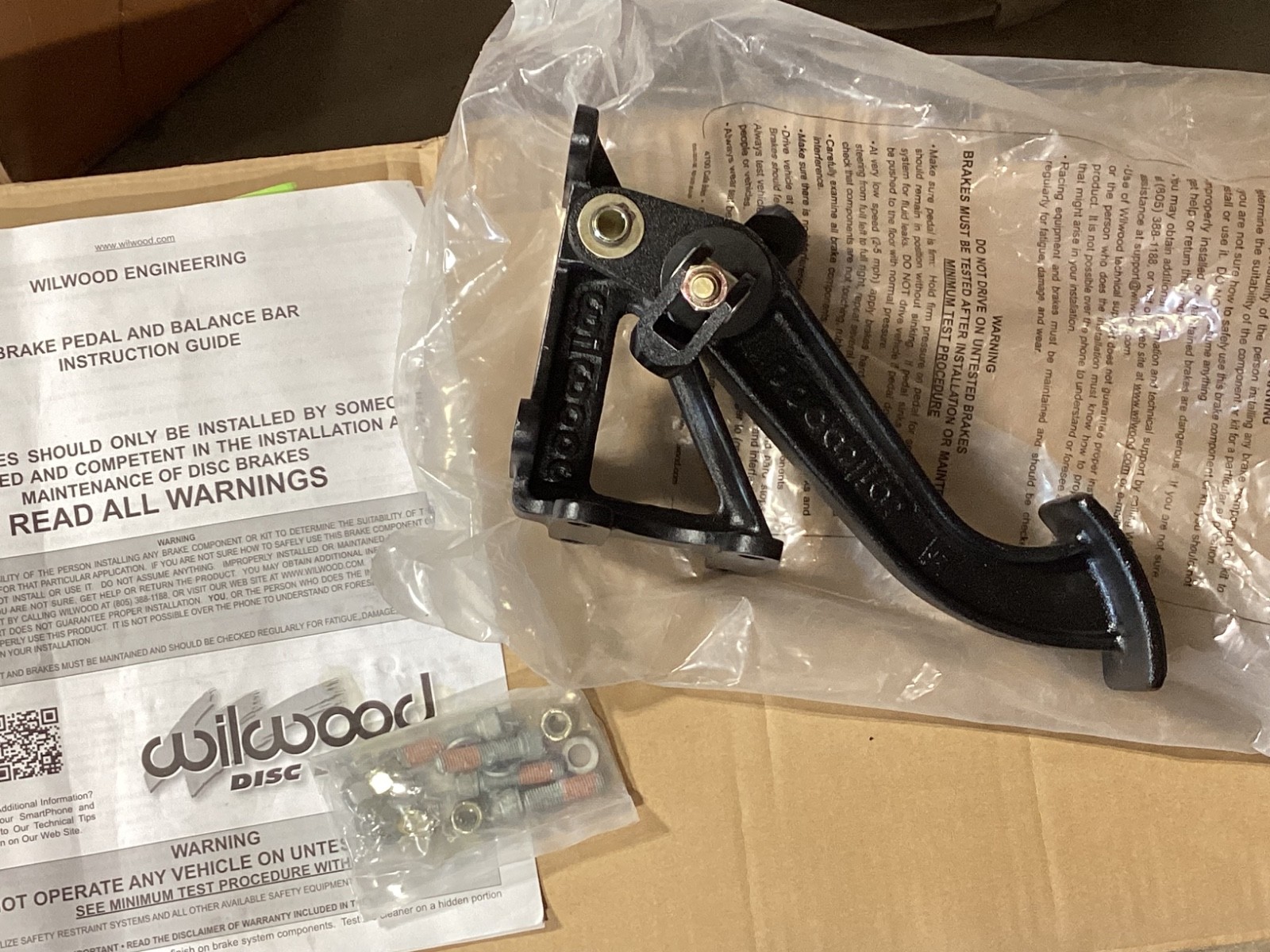 Wilwood Floor Mount Brake Pedal, Balance Bar Pedal Assembly, Aluminum Dual 6:1