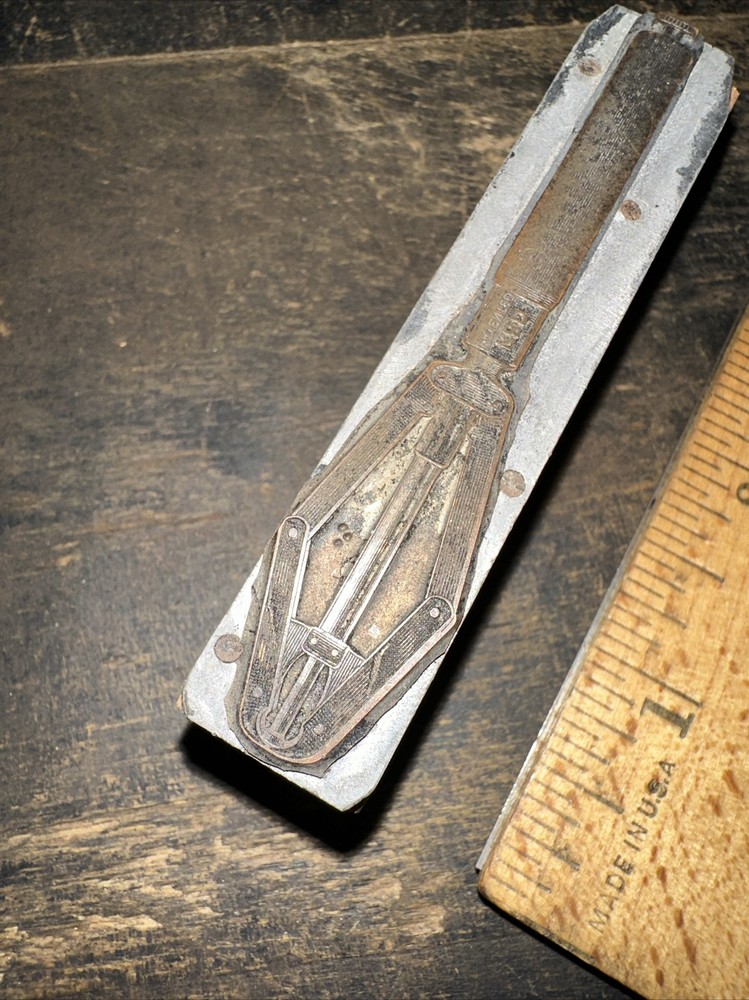 Printing Block “ K & D Tool Co. Hand Tool “ Copper Face, Nice Details.