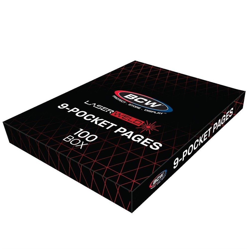 Box of 100 BCW LaserWeld 9-Pocket Baseball / Trading Card Album Pages