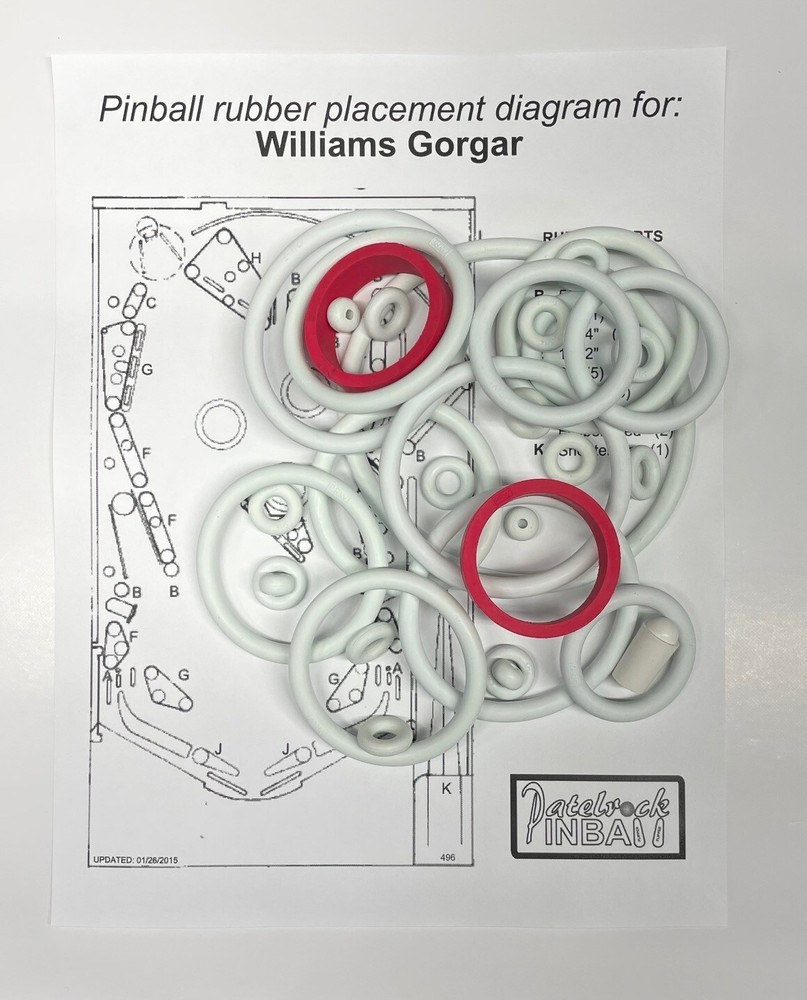 1979 Williams Gorgar Pinball Machine Rubber Ring Kit